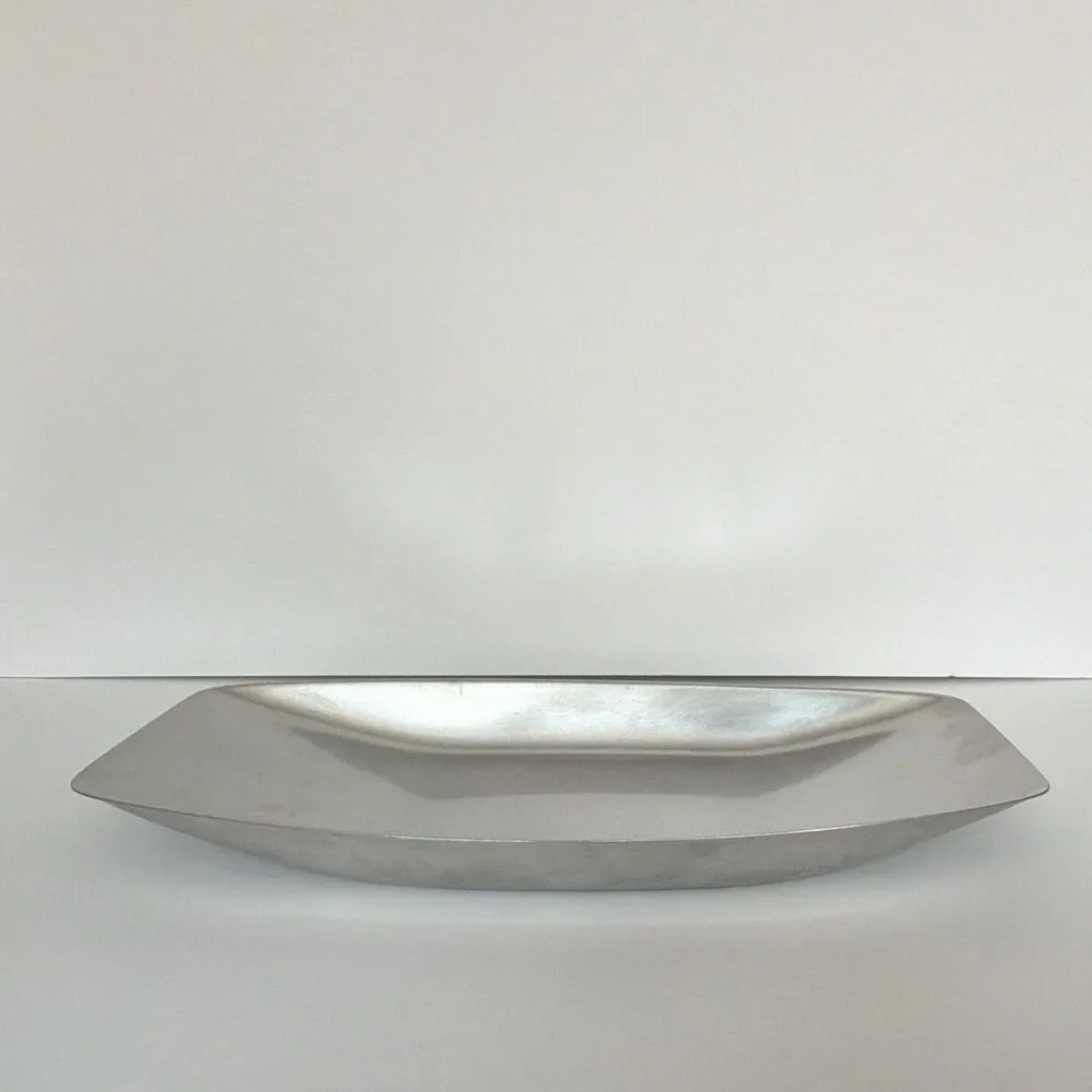 Vintage MCM Stainless Steel Boat Tray Canoe Serving Bowl Dish Mid Century Modern